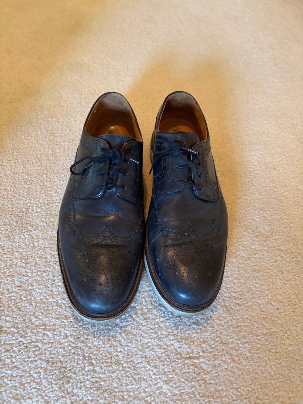 Men's black Leather Wingtip Derby - Classic Dress Oxford